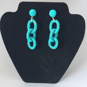 Thalia Sodi Turquoise SeedBead Chain Link Earrings